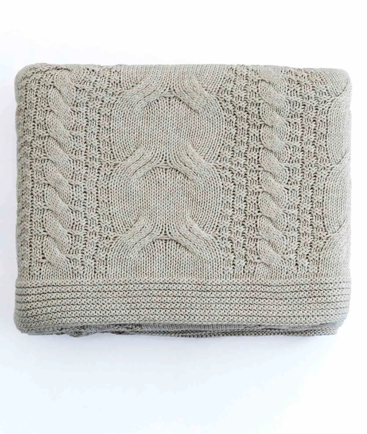 Classical Throw Pale Whisper 100% Cotton Knitted All Season AC Throw Blanket
