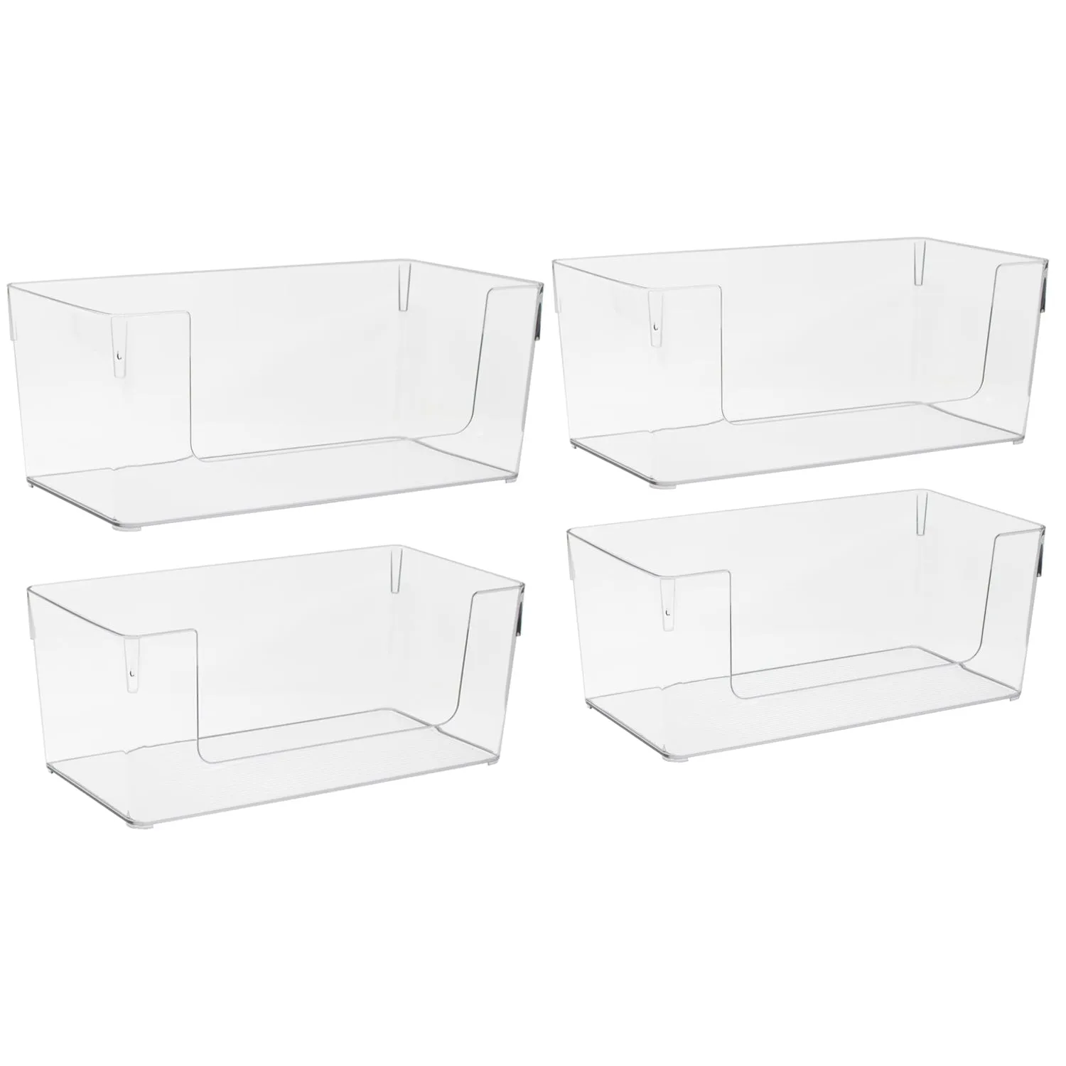 Clear Open Front Container Bin Set