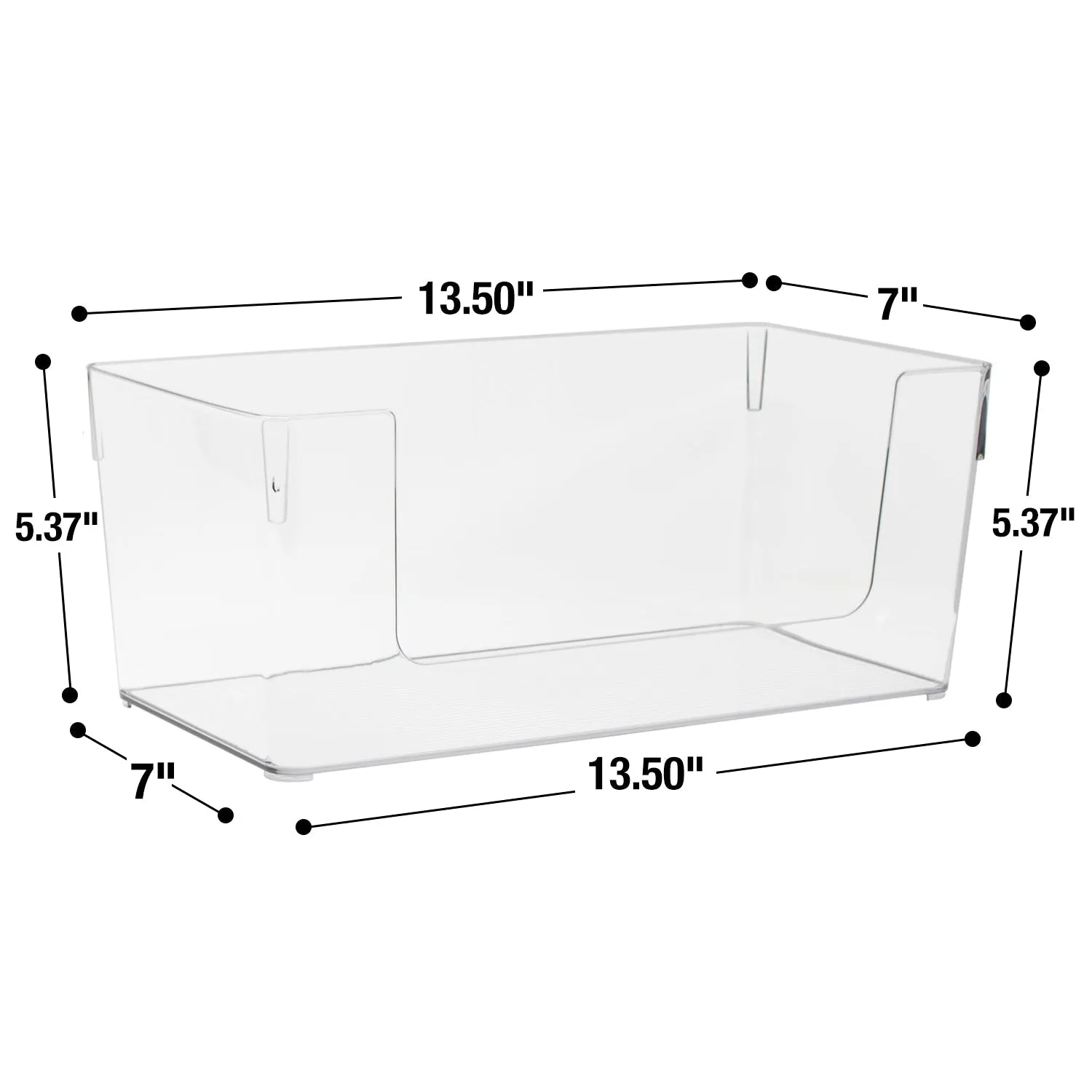 Clear Open Front Container Bin Set