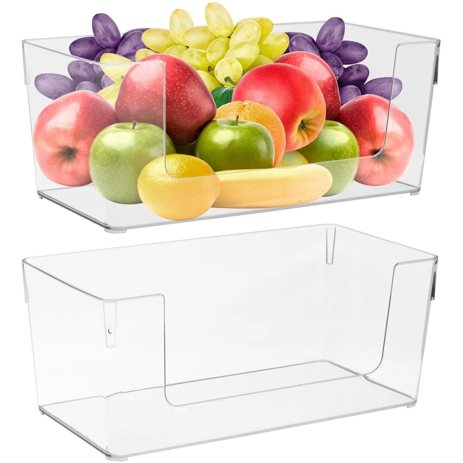 Clear Open Front Container Bin Set