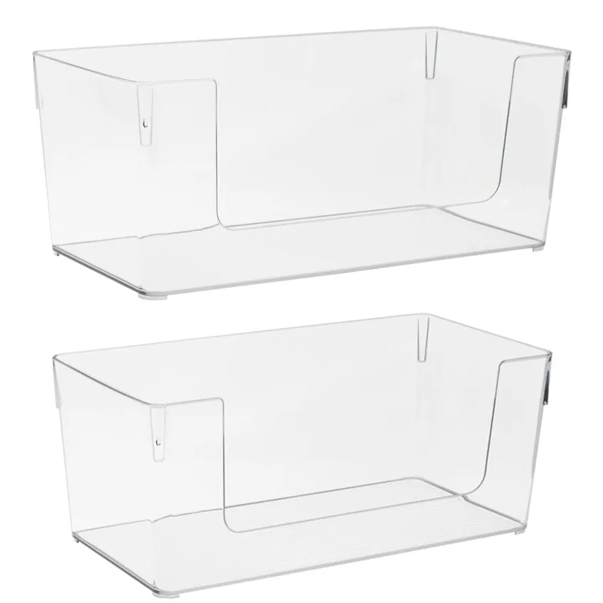 Clear Open Front Container Bin Set