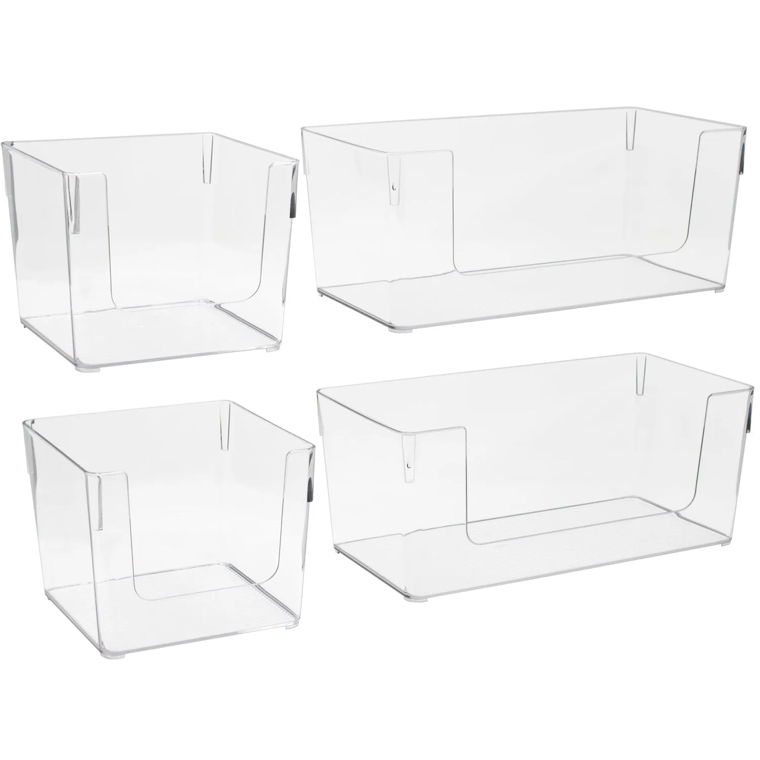 Clear Open Front Container Bins  (Mixed Set)
