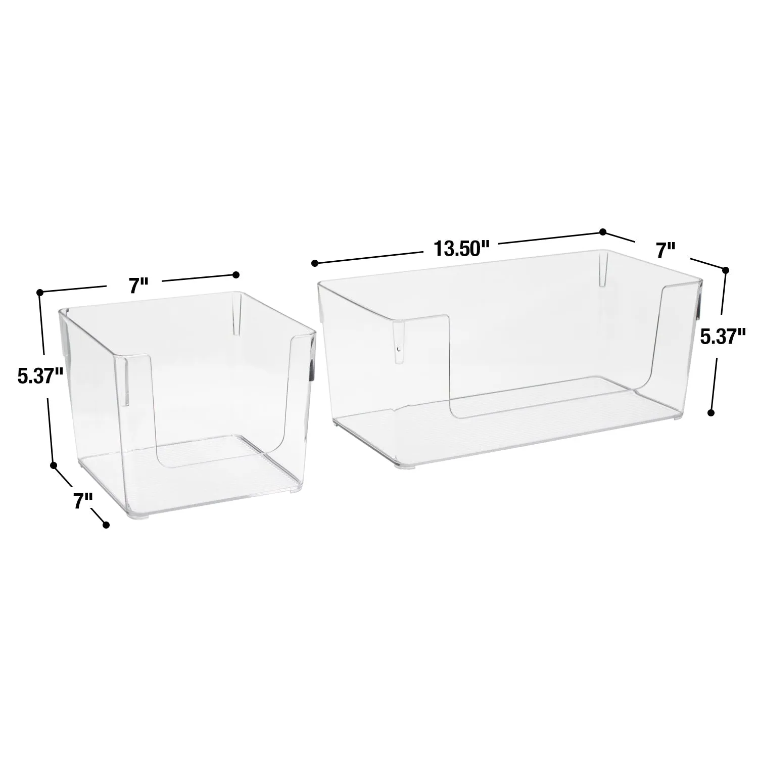 Clear Open Front Container Bins  (Mixed Set)