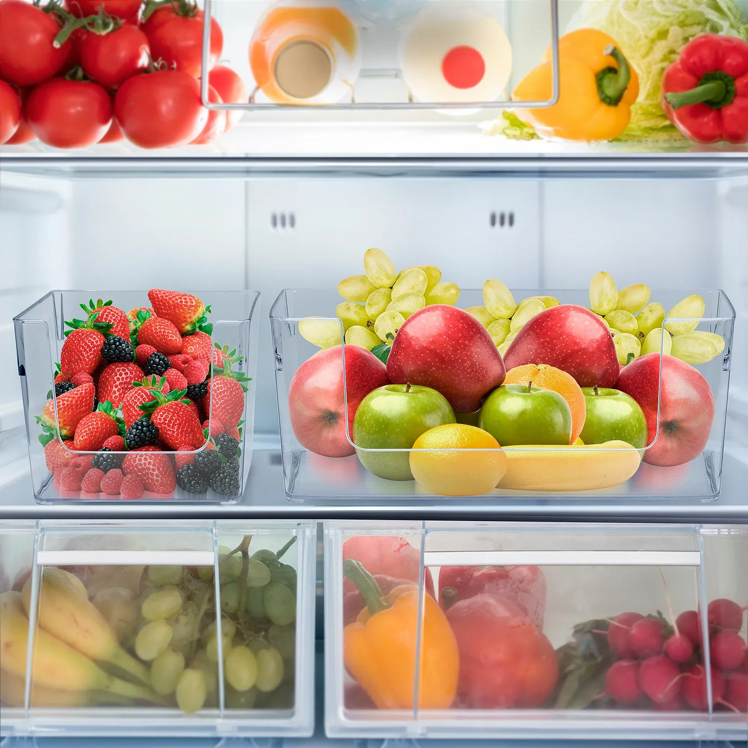Clear Open Front Container Bins  (Mixed Set)