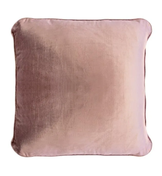 Coco Piped Velvet Cushions - Vintage Rose