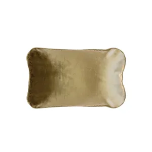 Coco Piped Velvet Lumbar Cushions - Vintage Gold