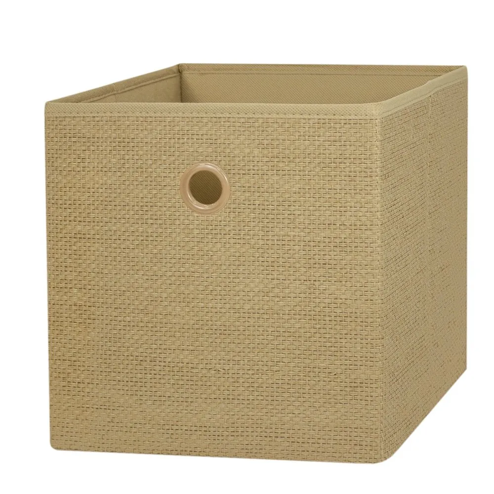 Collapsible Fabric Cube Storage Bins (10.5" x 10.5"), 4 pack, Grey Flannel