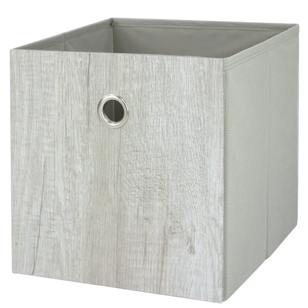 Collapsible Fabric Cube Storage Bins (10.5" x 10.5"), 4 pack, Grey Flannel