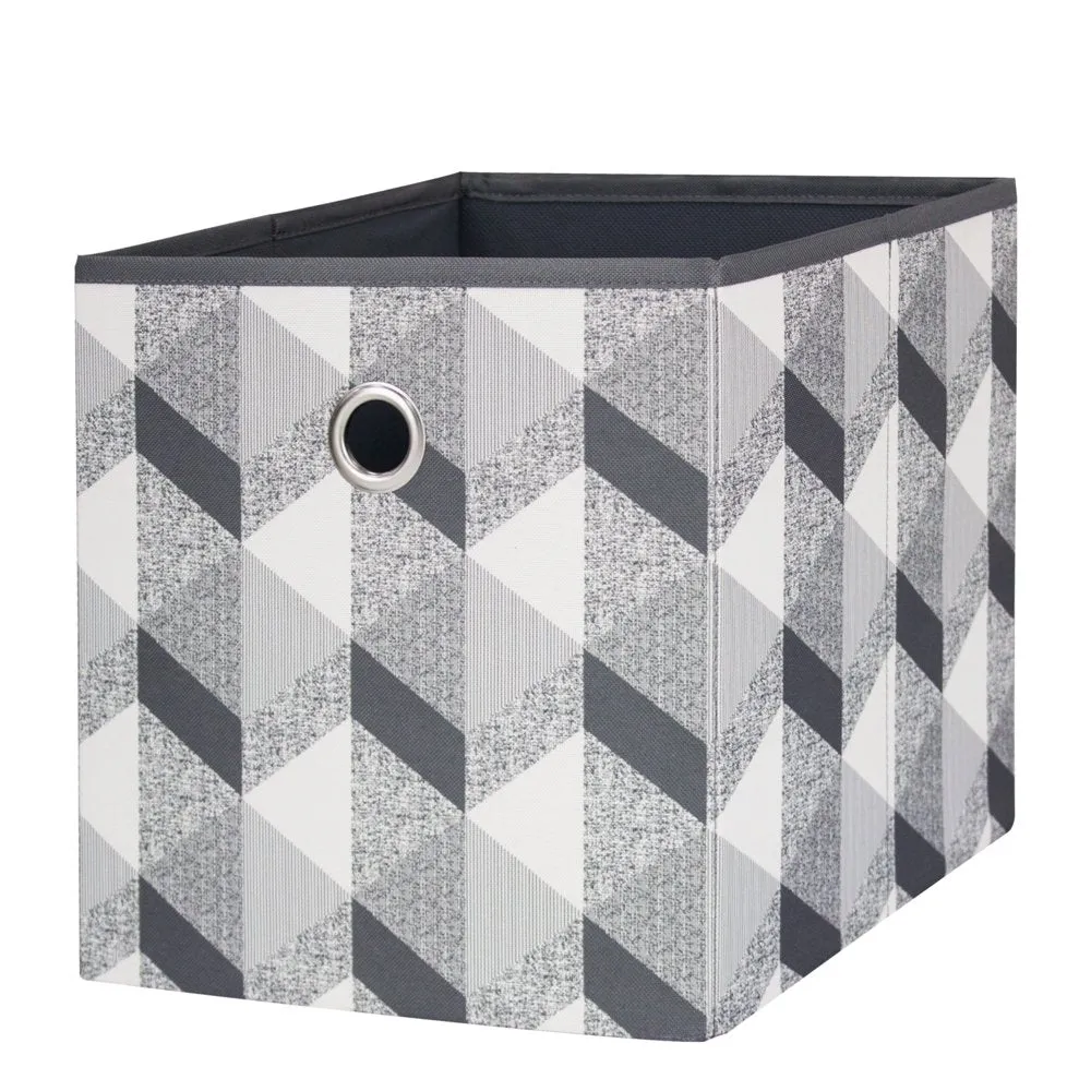 Collapsible Fabric Cube Storage Bins (10.5" x 10.5"), 4 pack, Grey Flannel