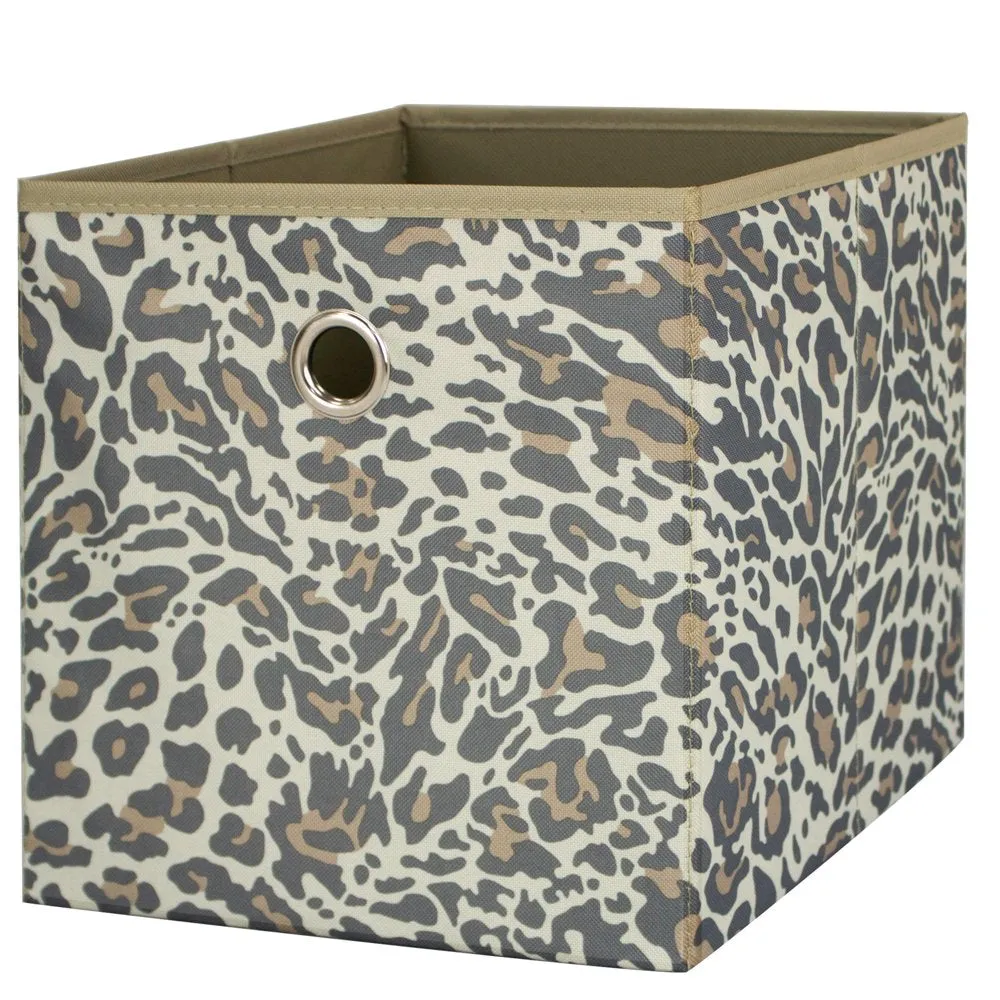 Collapsible Fabric Cube Storage Bins (10.5" x 10.5"), 4 pack, Grey Flannel