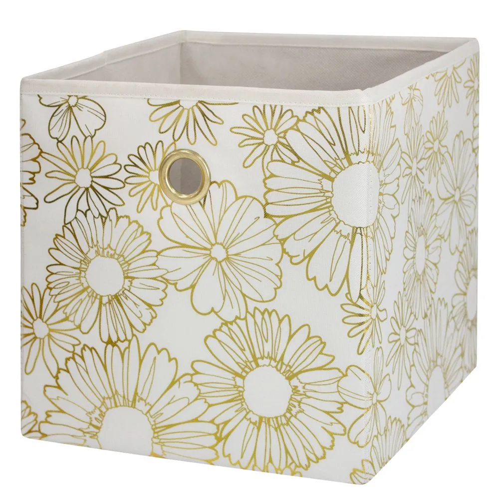 Collapsible Fabric Cube Storage Bins (10.5" x 10.5"), 4 pack, Grey Flannel