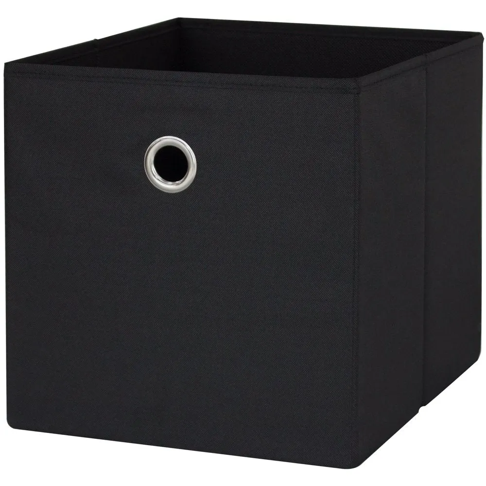 Collapsible Fabric Cube Storage Bins (10.5" x 10.5"), 4 pack, Grey Flannel