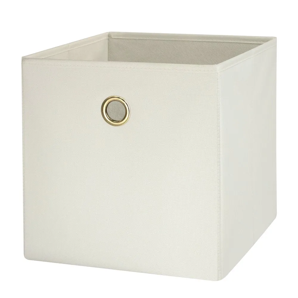 Collapsible Fabric Cube Storage Bins (10.5" x 10.5"), 4 pack, Grey Flannel