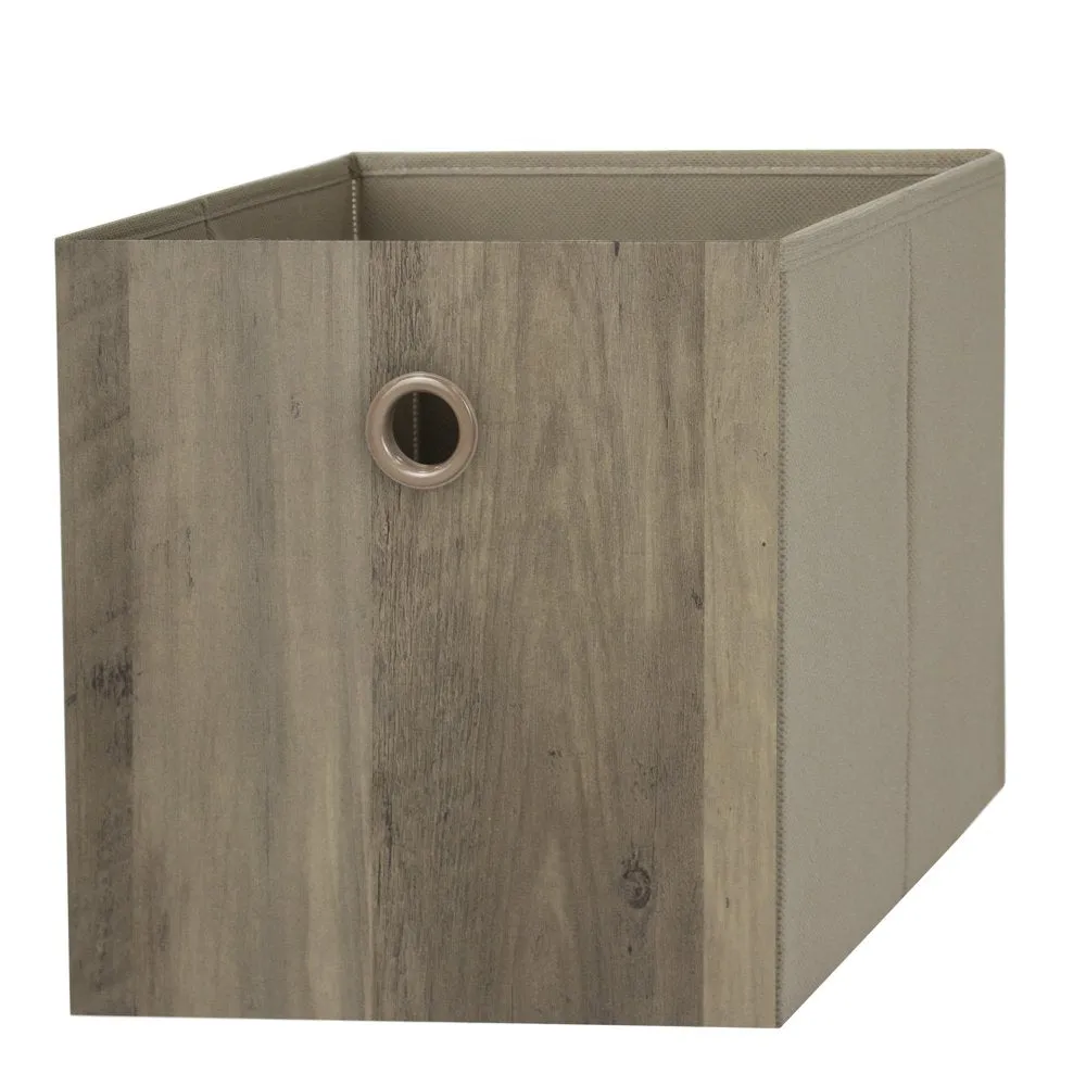 Collapsible Fabric Cube Storage Bins (10.5" x 10.5"), 4 pack, Grey Flannel