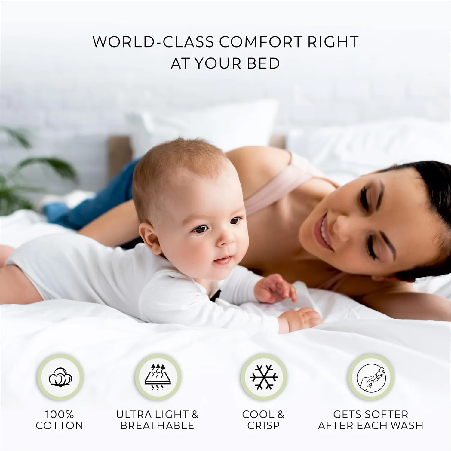 Color Sense 1 Fitted Sheet Only, 100% Natural Cotton, Crisp Percale Weave, Cool & Breathable Comfort with Moisture Wicking, Fits Mattress Upto 17" Deep Pocket, Fully Elasticized Fit, King Size, Blush