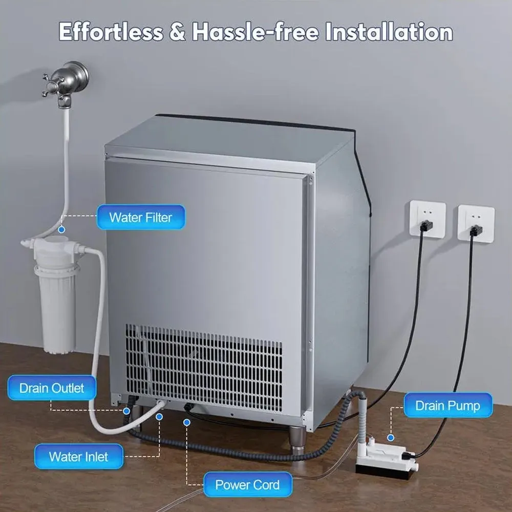 Commercial Air Cooled Ice Machine With Bin, 26‘’, 110 V, 320 lb.