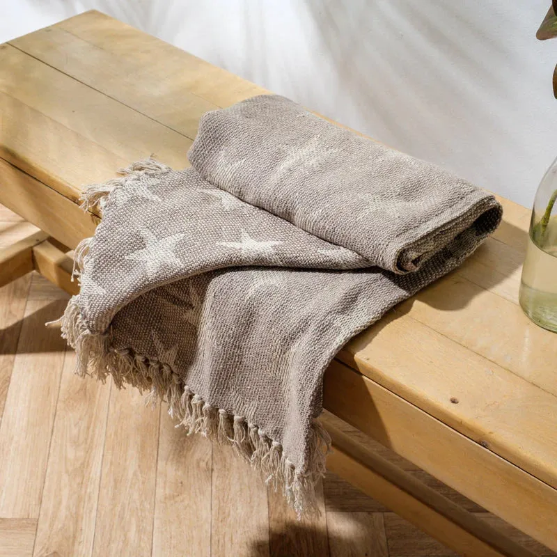 Cotton Bay Stars Throw - Mushroom