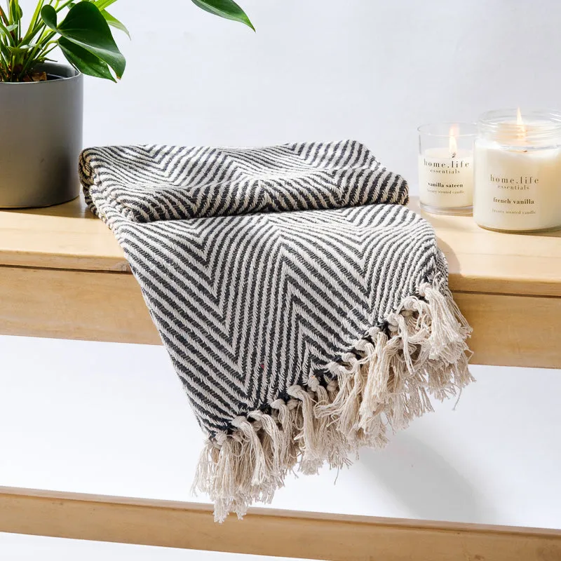 Cotton Bay Ziggy Throw - Dark Grey