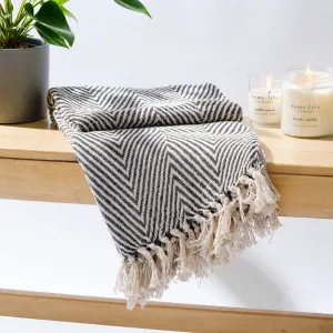 Cotton Bay Ziggy Throw - Dark Grey