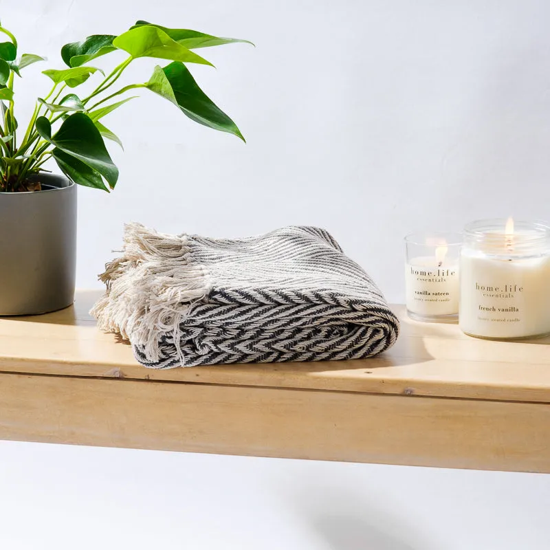 Cotton Bay Ziggy Throw - Dark Grey