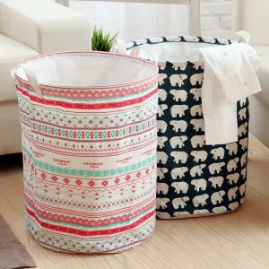 Cotton Drawstring Laundry Box Foldable Clothing Toys Holder Container Home Storage Organizer Accessories Supplies Gear Product