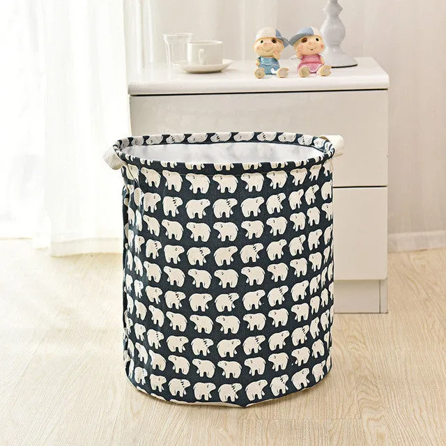 Cotton Drawstring Laundry Box Foldable Clothing Toys Holder Container Home Storage Organizer Accessories Supplies Gear Product