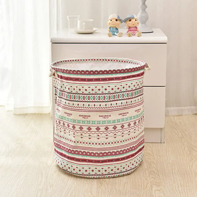 Cotton Drawstring Laundry Box Foldable Clothing Toys Holder Container Home Storage Organizer Accessories Supplies Gear Product