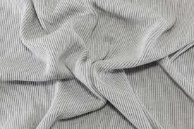 Cotton Knitted Throw - Reversible Rib, Dove/Oyster