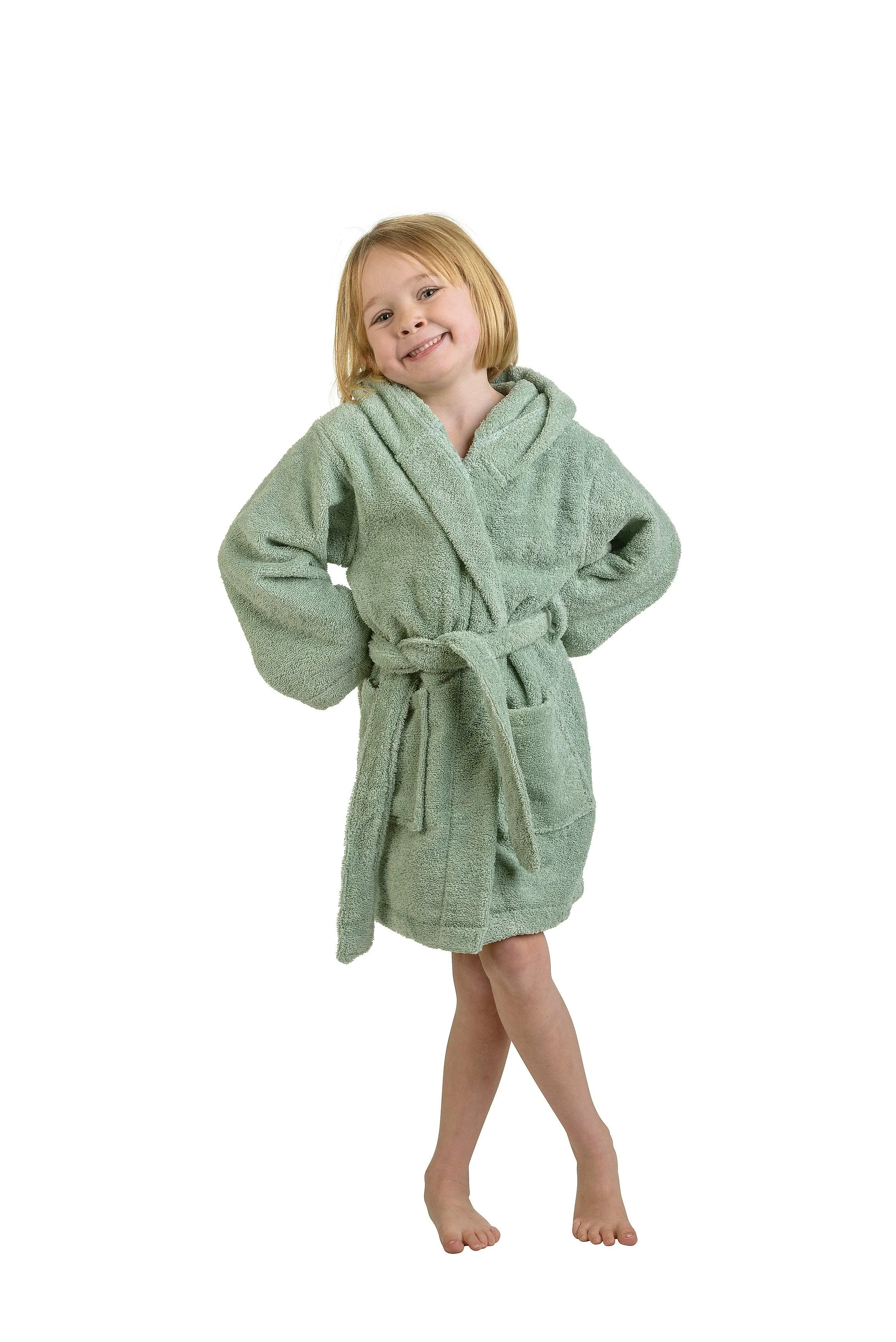 Cotton Terry Bath Robe Boys Girls Kids Unisex Hooded Bathrobe