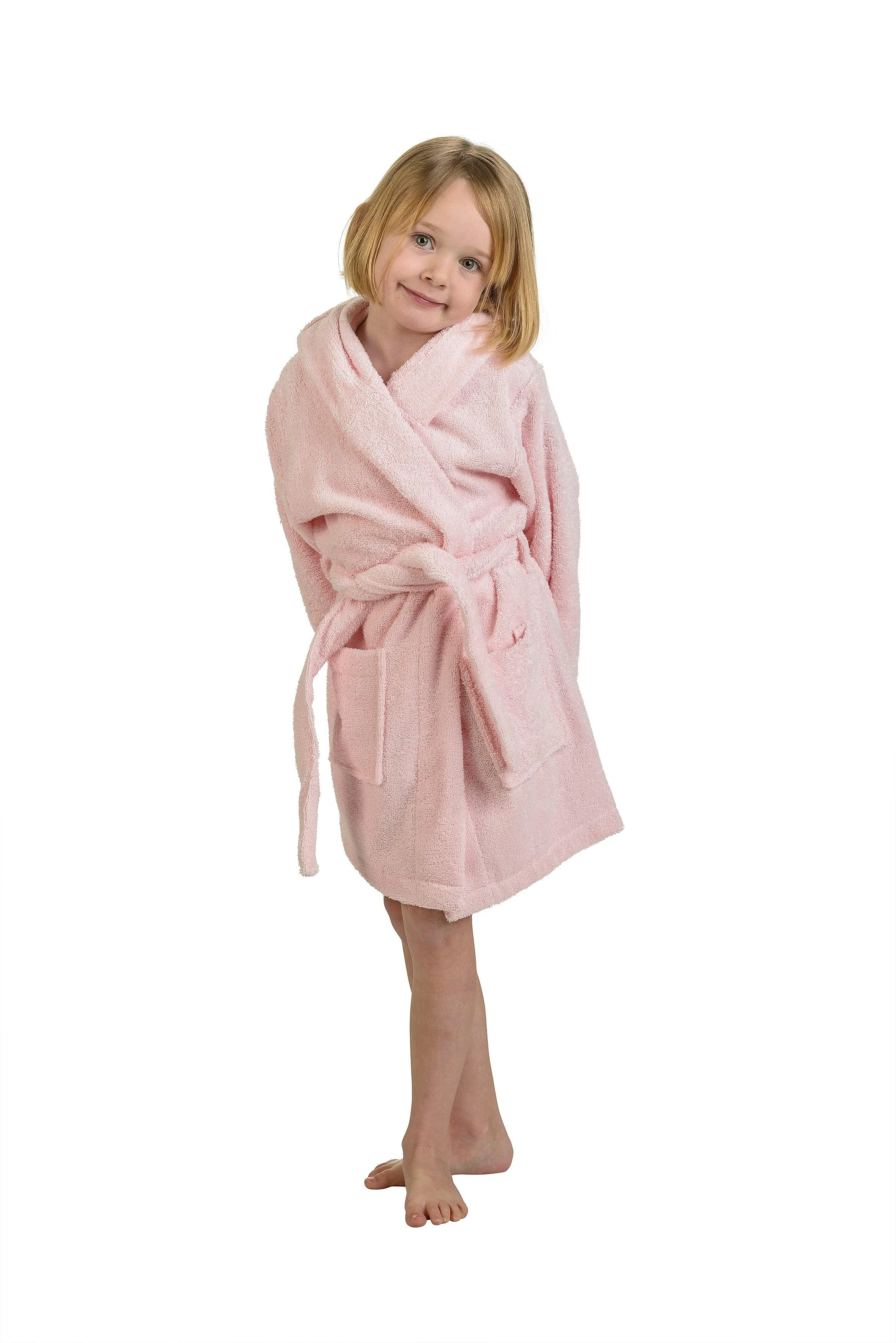 Cotton Terry Bath Robe Boys Girls Kids Unisex Hooded Bathrobe