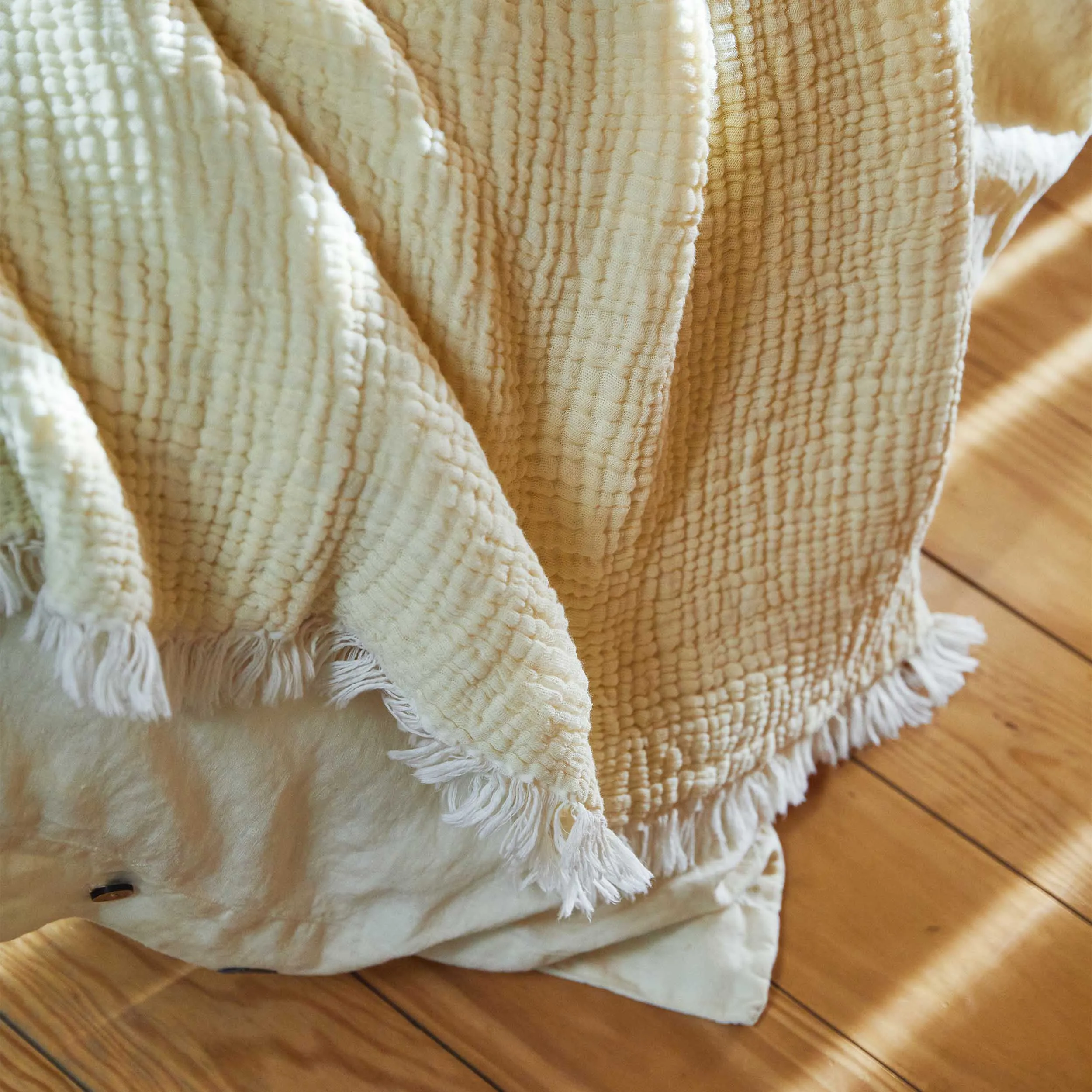 Couco Cotton Blanket [Butter & Natural white]
