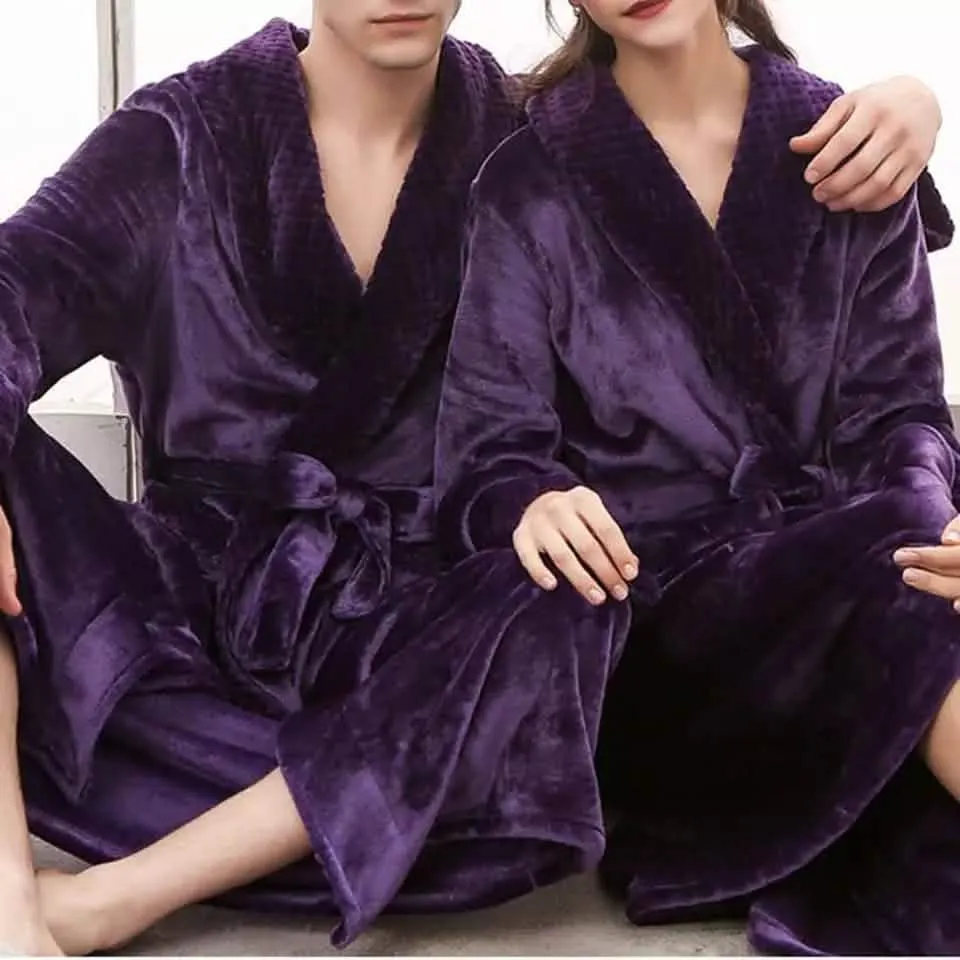 Couples Luxury Fleece Bathrobes for Winter