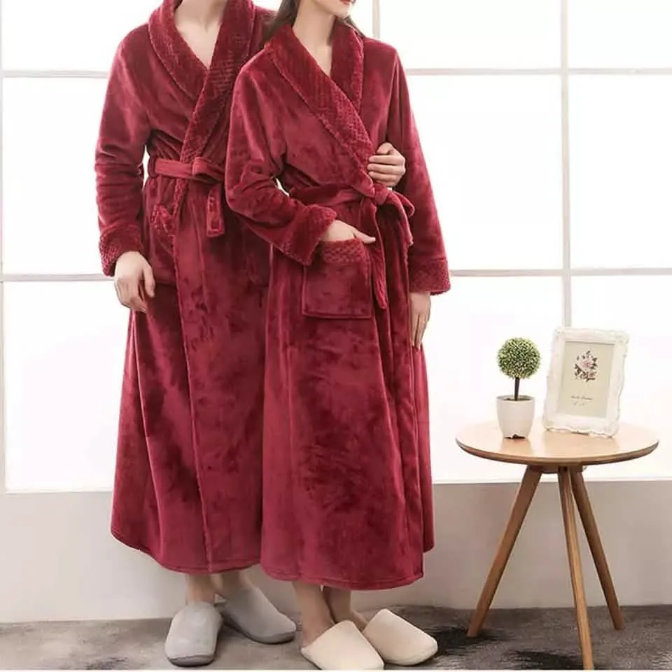 Couples Luxury Fleece Bathrobes for Winter