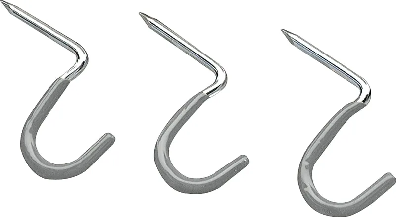 Crawford HS16 Storage Hook, 20 lb, Hammer-In, Steel, Gray, Zinc :PK  3: QUANTITY: 1
