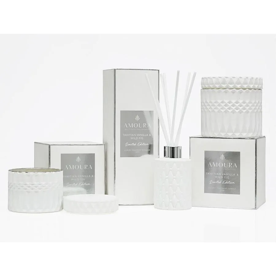 Cut Glass Luxury Candle - Tahitian Vanilla & Wild Fig