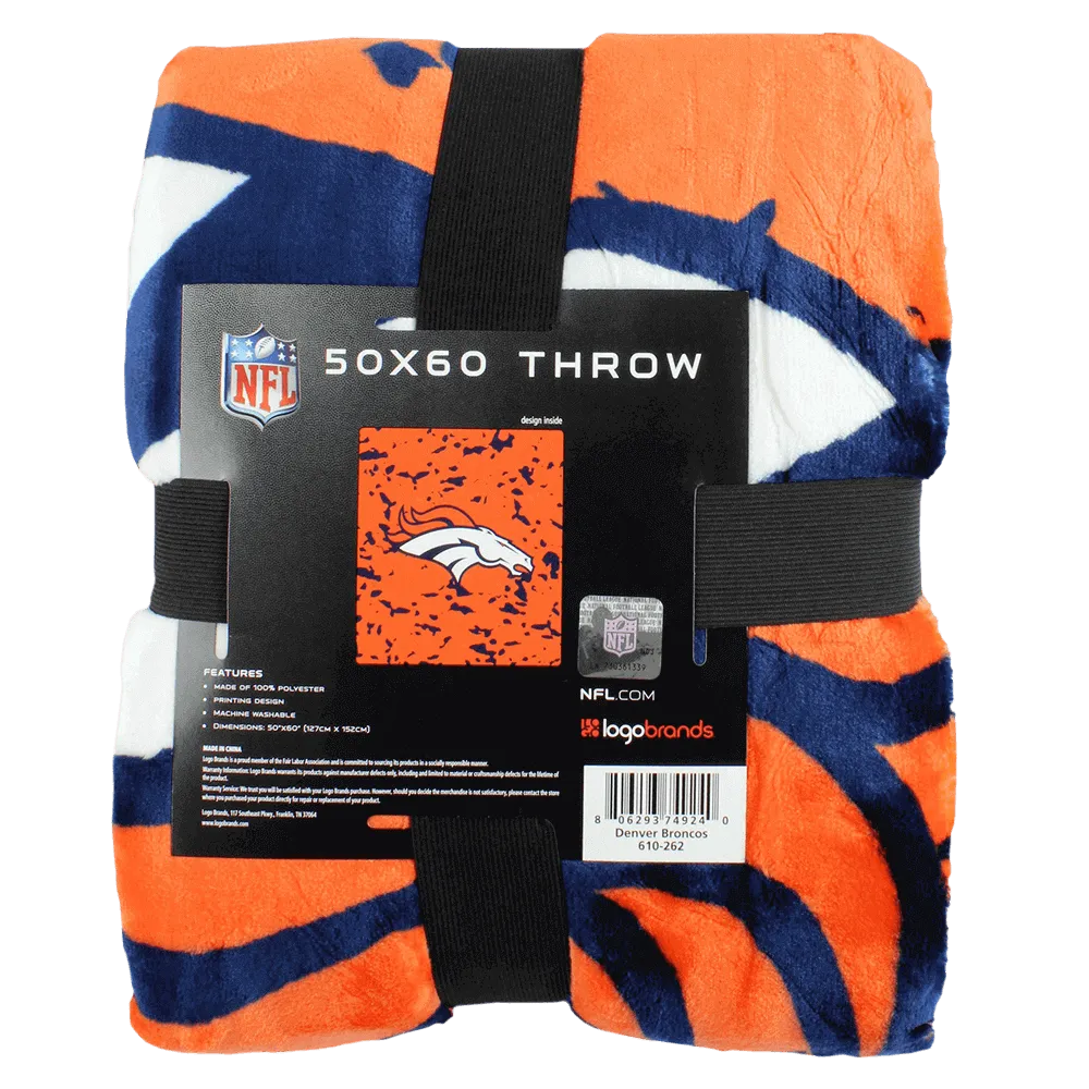 Denver Broncos Throw Blanket, 50" x 60"