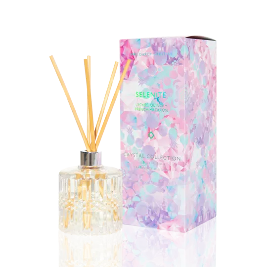 Diffuser Selenite | Lychee, Quince   French Macaron