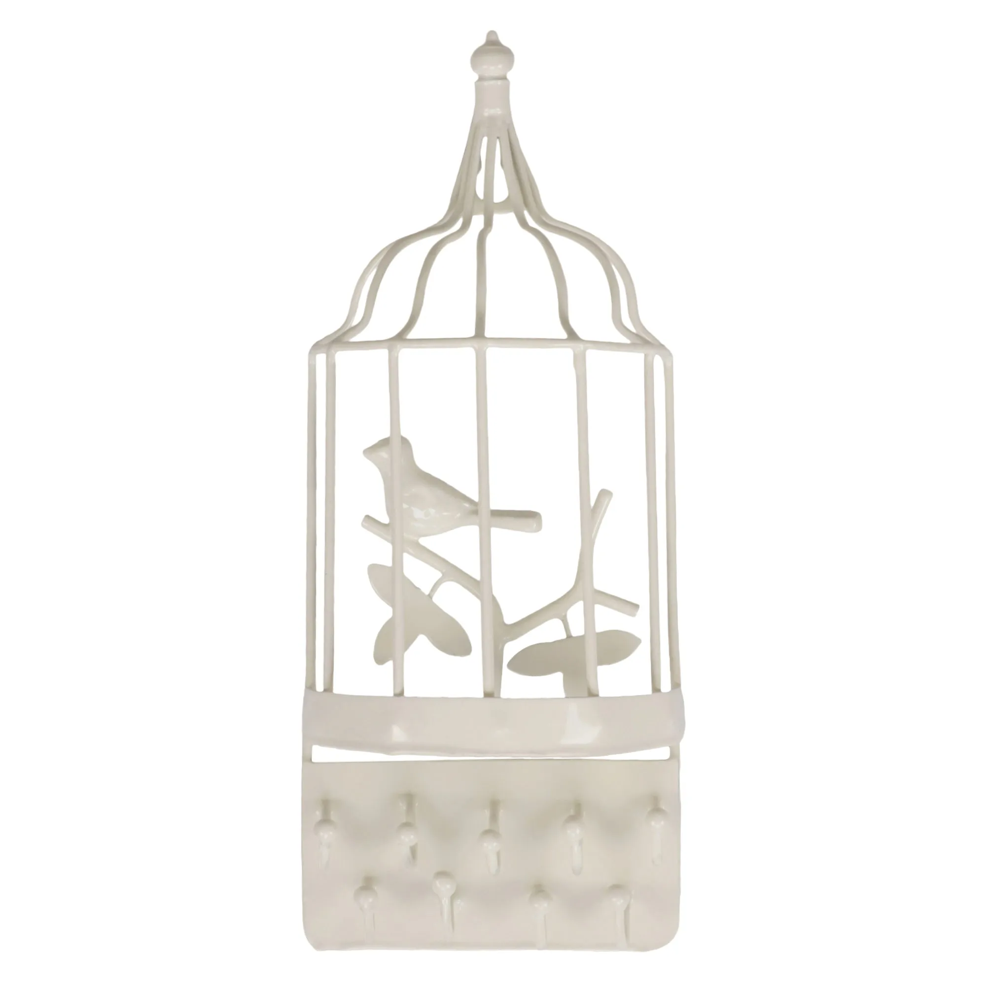 Elan Cage Hooks, Key Holder for Wall, Jewlery Organiser (Off White)