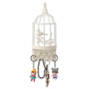 Elan Cage Hooks, Key Holder for Wall, Jewlery Organiser (Off White)