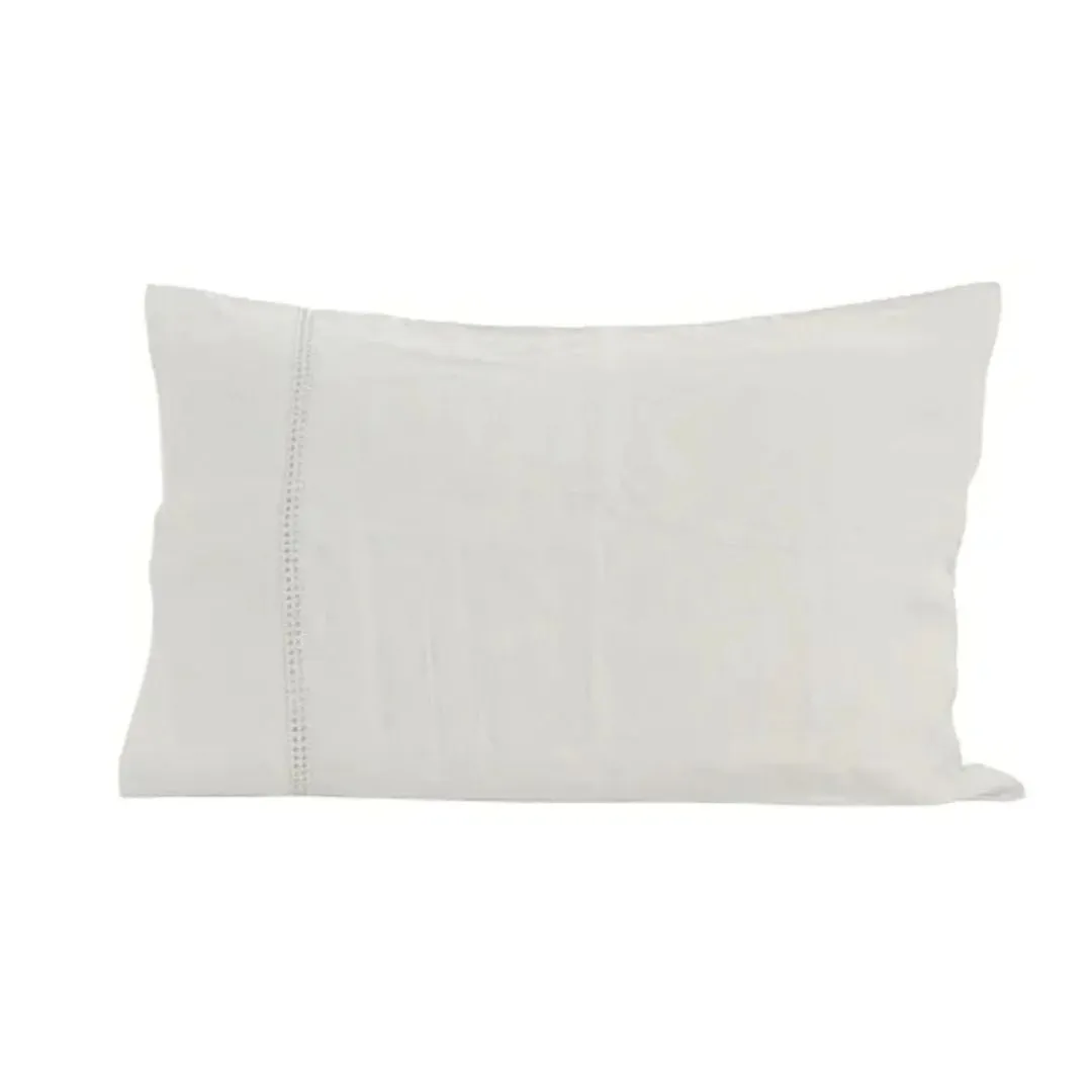 Emilie Linen Ecru Pillowcases in Pair