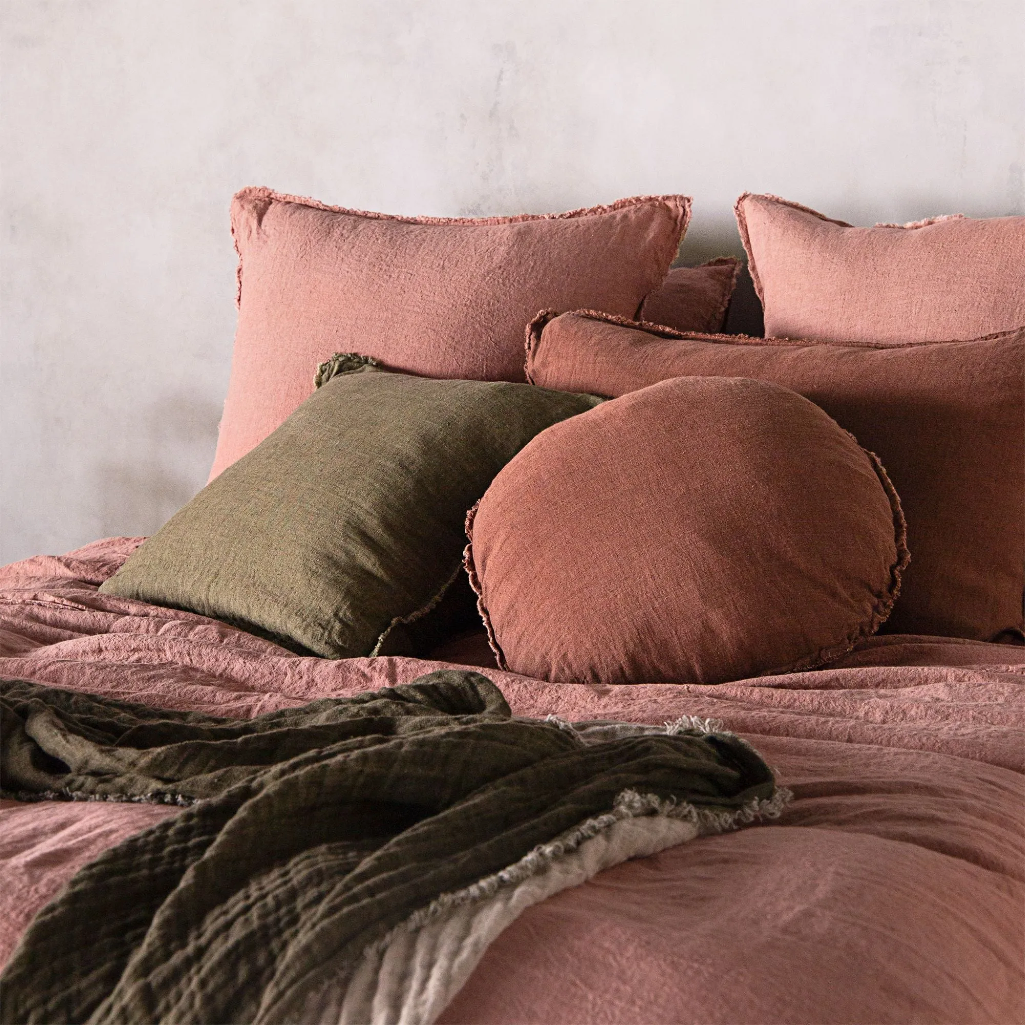 Flocca European Linen Pillowcase - Rosa
