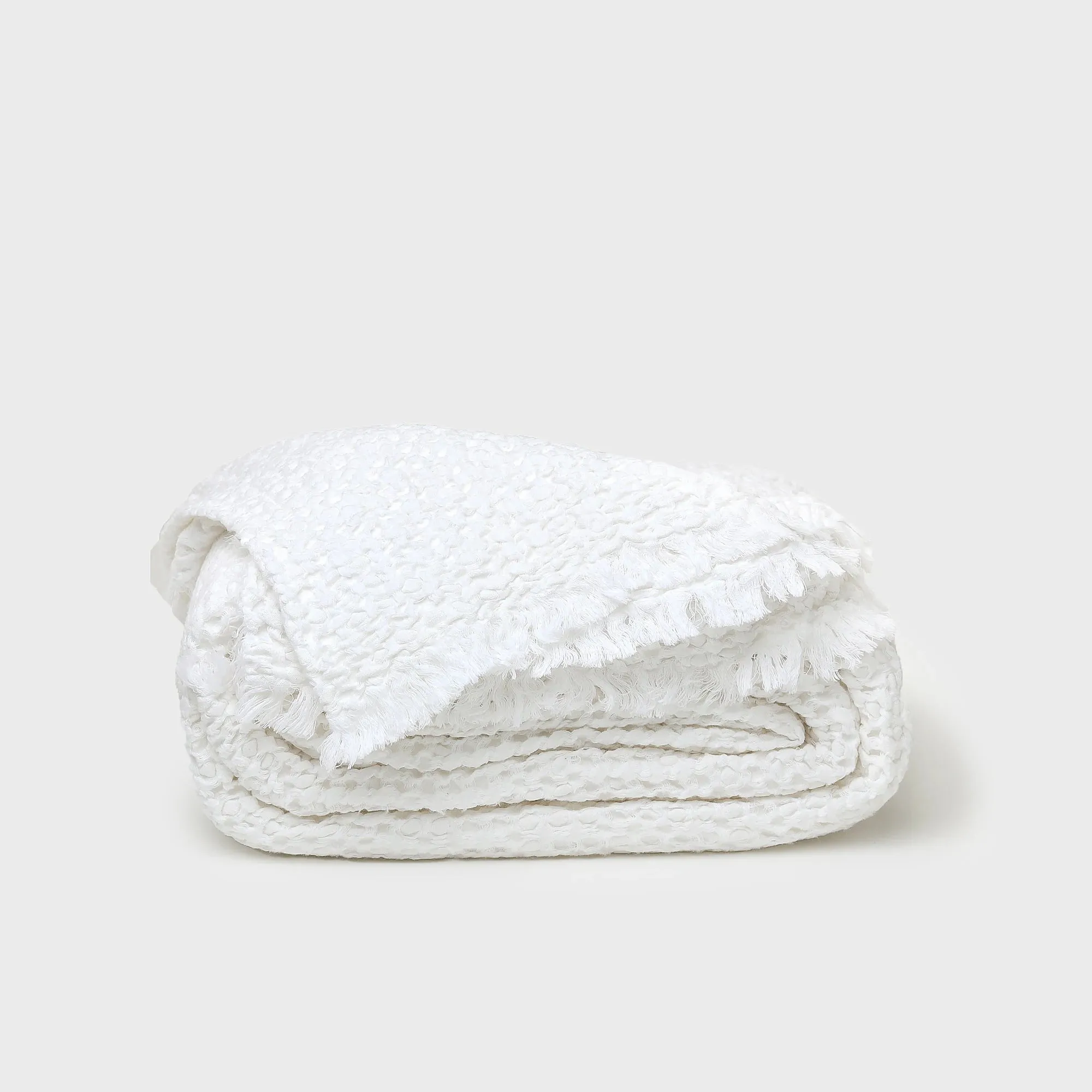 Flora Linen Blanket - Snow