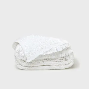 Flora Linen Blanket - Snow