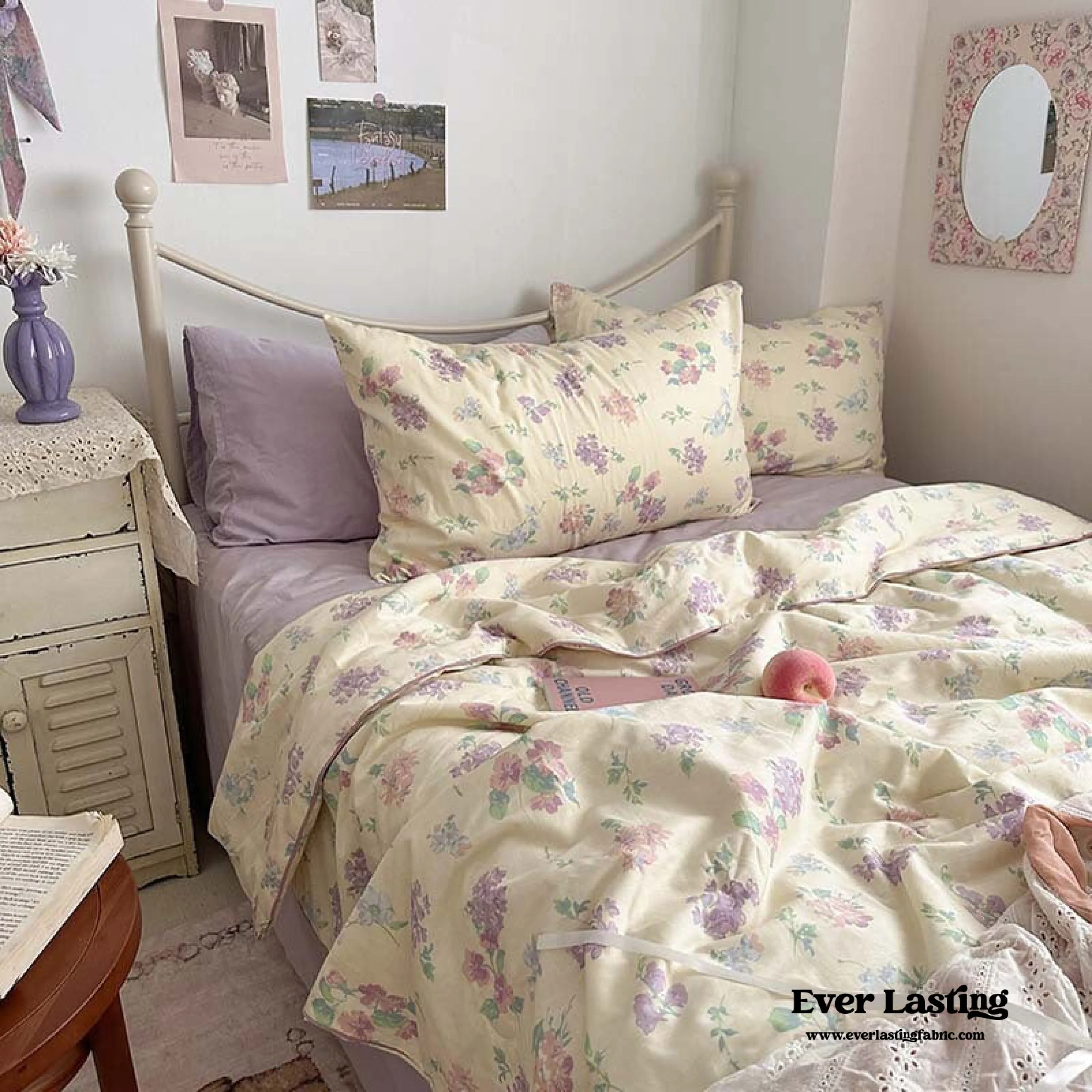 Floral Cottage Blanket Set / Cottage White