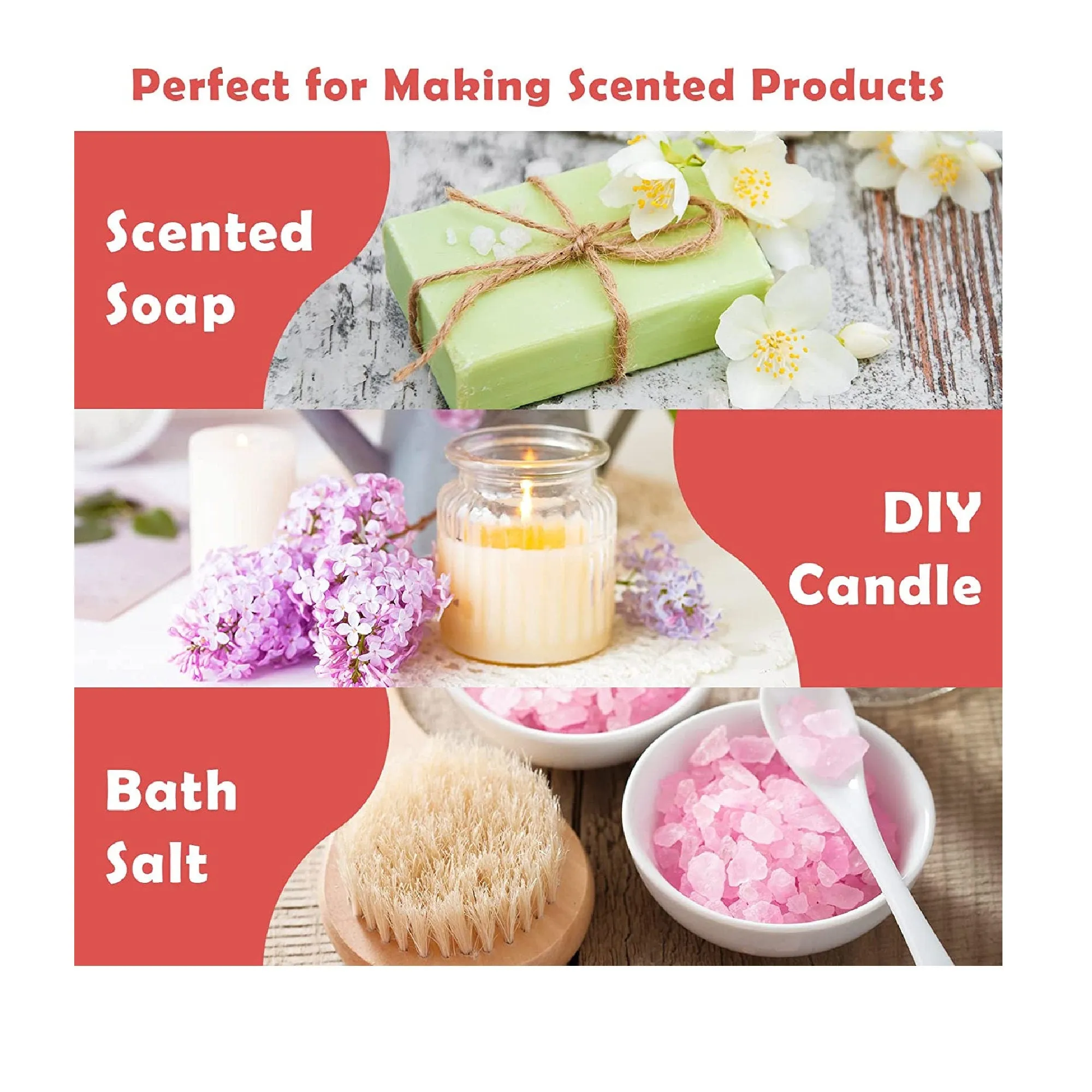 Floral Essential Oils | Holamay Premium Fragrance Oil For Candle Making | 5ml x 10