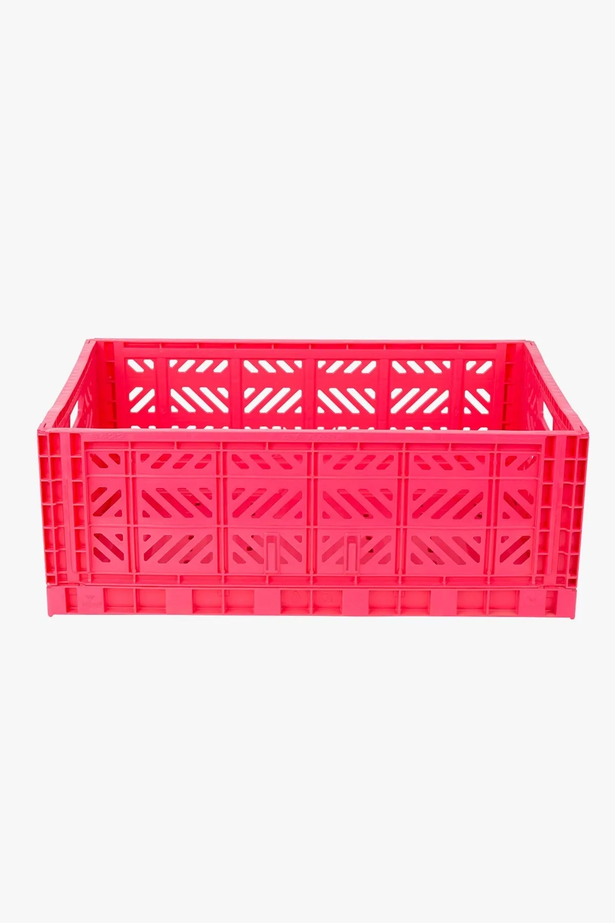 Foldable Storage Bins, Plastic Crate for Storage, Collapsible Crate, Utility Stackable Box Large Dark Pink