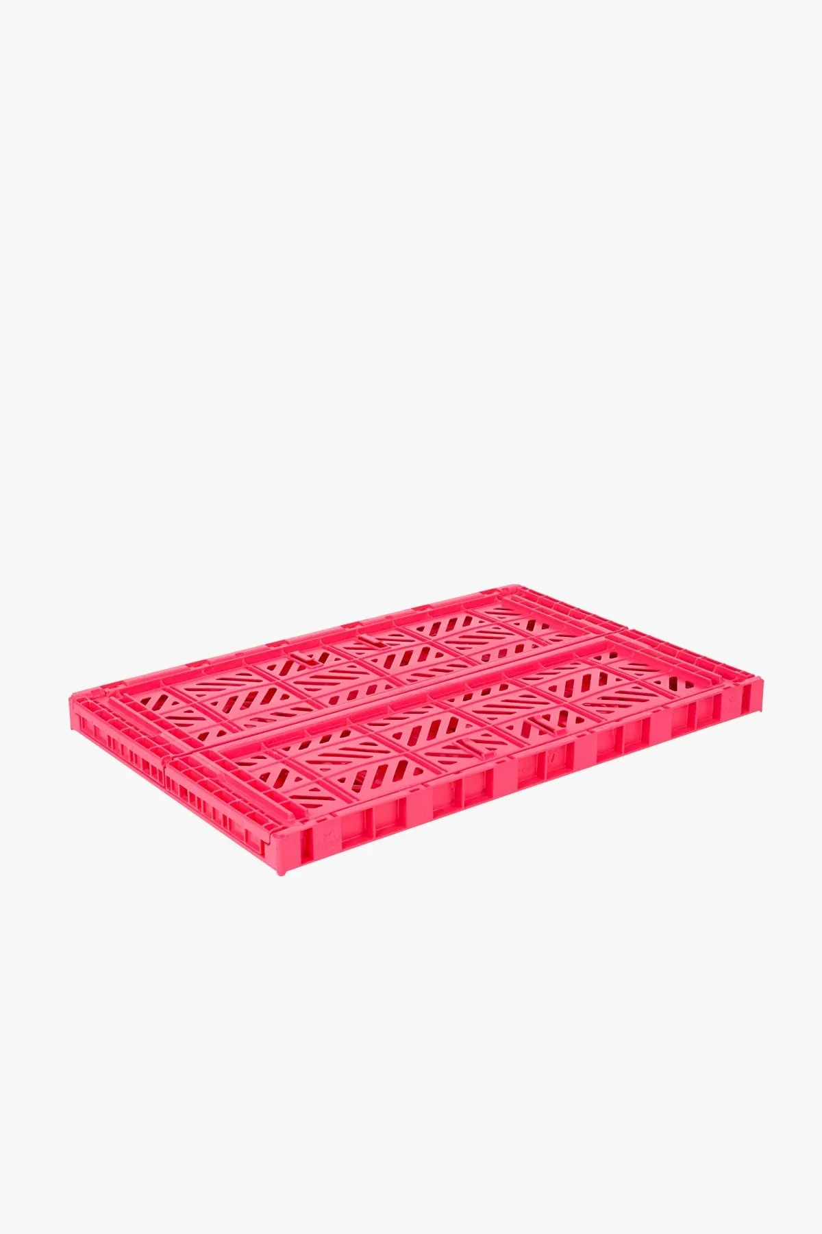 Foldable Storage Bins, Plastic Crate for Storage, Collapsible Crate, Utility Stackable Box Large Dark Pink
