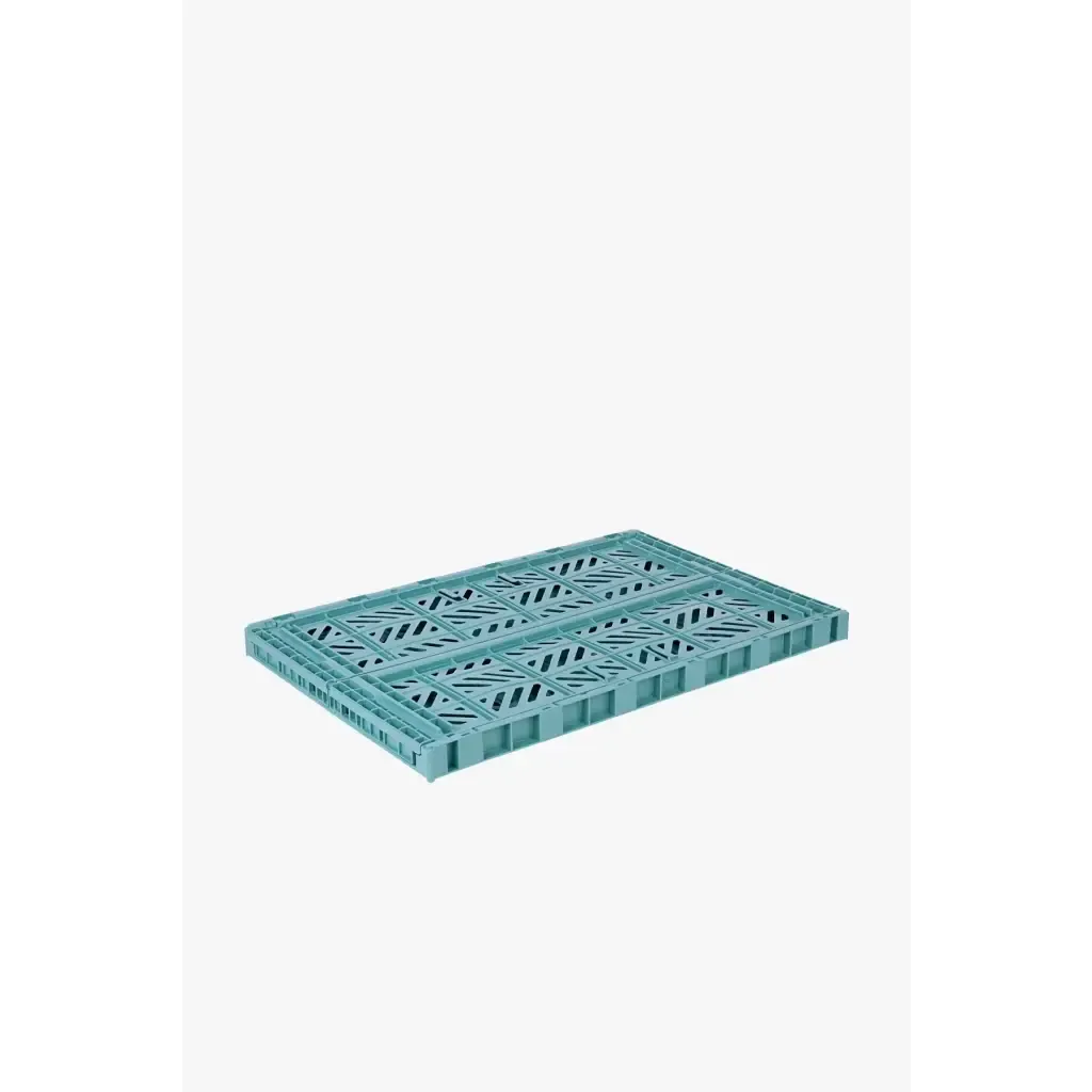 Foldable Storage Bins, Plastic Crate for Storage, Collapsible Crate, Utility Stackable Box Large Teal