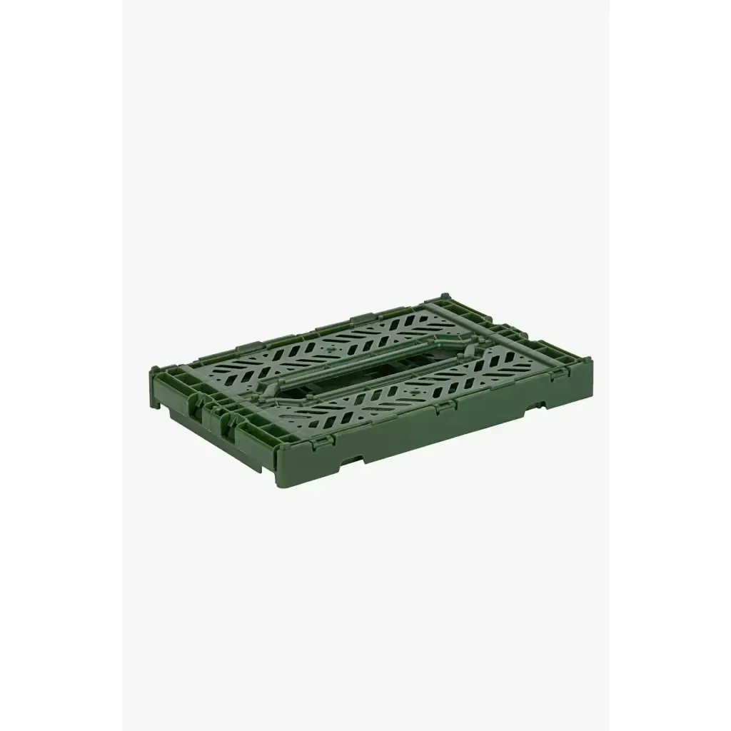Foldable Storage Bins, Plastic Crate for Storage, Collapsible Crate, Utility Stackable Box Small Khaki