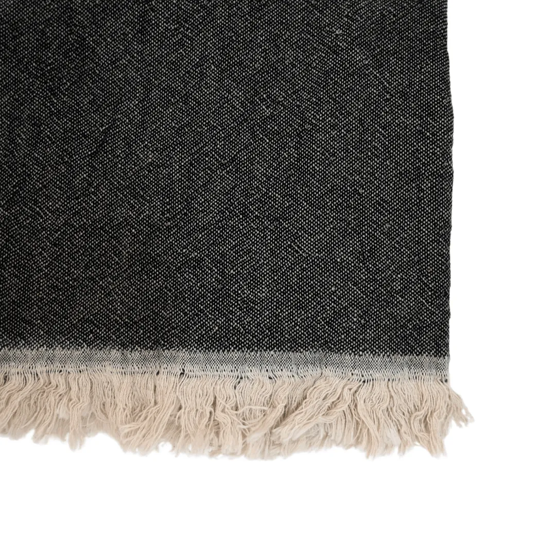 Fouta Throw | Double-Sided | Black 135x185cm